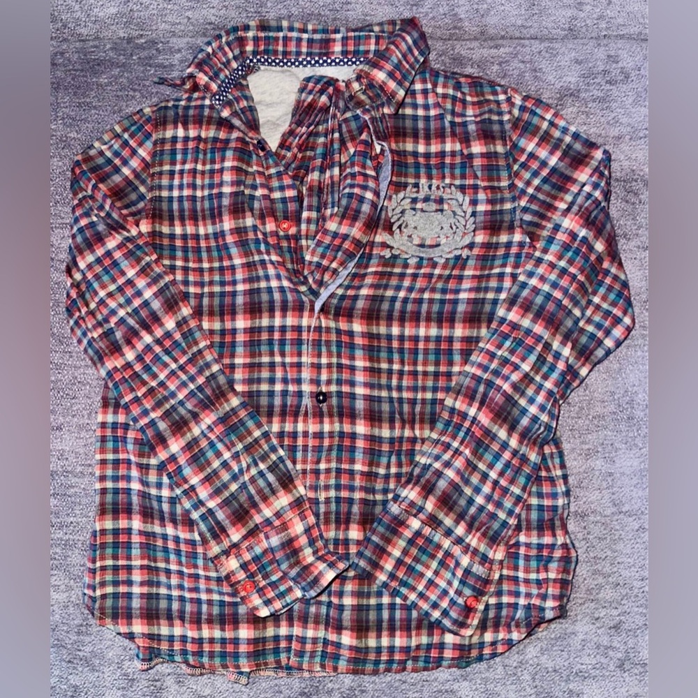 IKKS: Plaid Button-Up Shirt